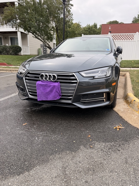 Grey Audi A4 after a detail